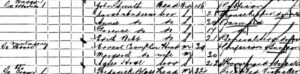 Ernest Crompton 'Physician + Surgeon' on the 1901 census at Mentmore House on Newmarket High Street, in between The Crown and Waggon & Horses (see below or click image for source and acknowledgements etc., ref. Image 1).