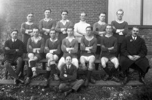 Newmarket Town Football Club from about the time that Ernest Crompton was its president (see below or click image for source and acknowledgements etc., ref. Image 3).