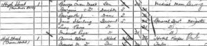 The 1891 census, showing George Owen Mead running the practice at Mentmore House - his father was in London (see below or click image for source and acknowledgements etc., ref. Image 2).