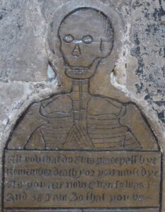 The top section of Thomas Gooding's memorial at Norwich cathedral (see below or click image for source and acknowledgements etc., ref. Image 1).